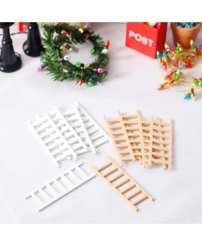 Dollhouse Miniature Toys Pretend Play 5Pcs/Set Ladder Wide Application Adorable Wood Ladder Stepladder Accessories Doll House...