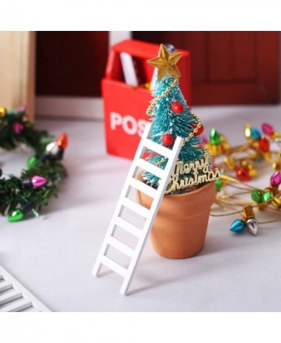 Dollhouse Miniature Toys Pretend Play 5Pcs/Set Ladder Wide Application Adorable Wood Ladder Stepladder Accessories Doll House...