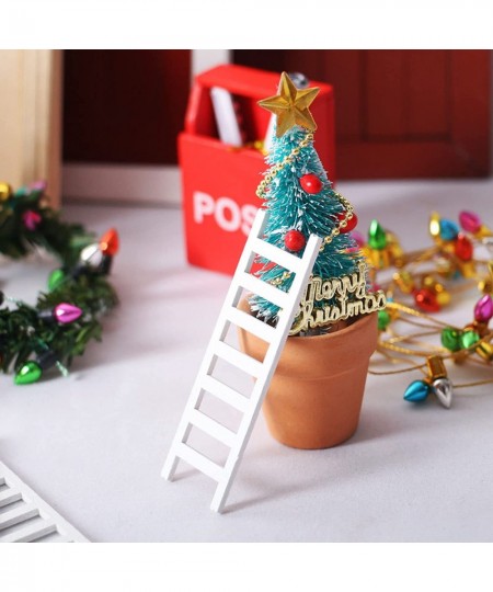 Dollhouse Miniature Toys Pretend Play 5Pcs/Set Ladder Wide Application Adorable Wood Ladder Stepladder Accessories Doll House...