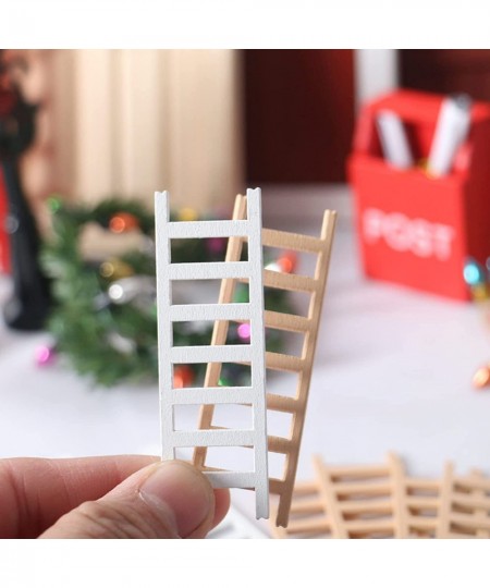 Dollhouse Miniature Toys Pretend Play 5Pcs/Set Ladder Wide Application Adorable Wood Ladder Stepladder Accessories Doll House...