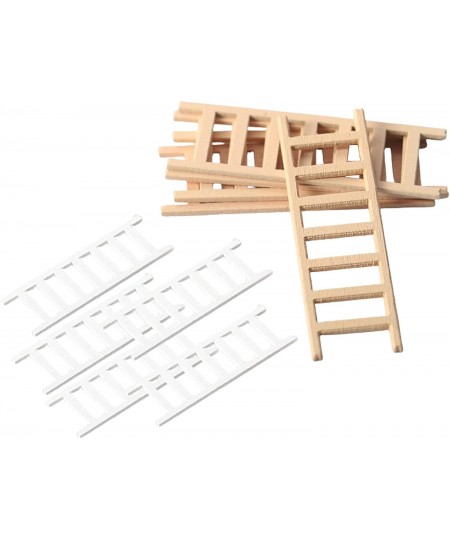 Dollhouse Miniature Toys Pretend Play 5Pcs/Set Ladder Wide Application Adorable Wood Ladder Stepladder Accessories Doll House...