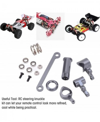 RC Steering Knuckle Kit RC Aluminum Alloy Steering Assembly Compatible with LC Racing 1/14 WLToys 1/14 144001 124018 124019 R...