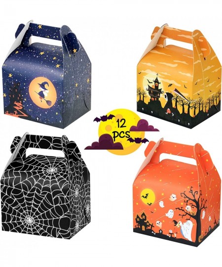 12 Pack Halloween Candy Boxes Trick or Treat Candy Boxes Cookies Goodie Bags Halloween Treat Gift Snack Container Bag Box for...