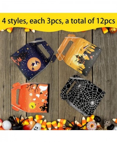 12 Pack Halloween Candy Boxes Trick or Treat Candy Boxes Cookies Goodie Bags Halloween Treat Gift Snack Container Bag Box for...