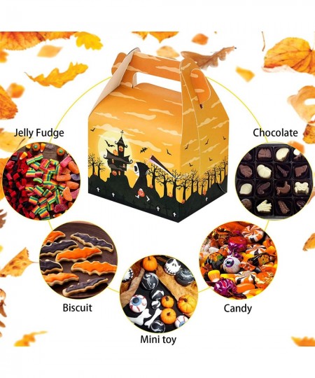 12 Pack Halloween Candy Boxes Trick or Treat Candy Boxes Cookies Goodie Bags Halloween Treat Gift Snack Container Bag Box for...