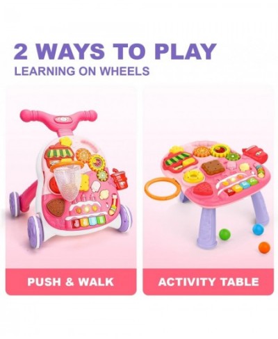 Baby Push Walker and Activity Center Sit to Stand Walker for Baby 2 in 1 Push Toys for Babies Learning to Walk Walking Toys f...