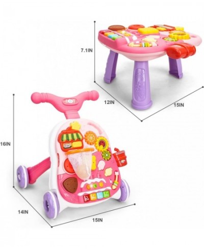 Baby Push Walker and Activity Center Sit to Stand Walker for Baby 2 in 1 Push Toys for Babies Learning to Walk Walking Toys f...