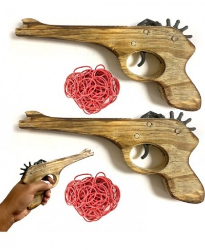 2 Wooden Rubber Band Gun Pistol 200ct Ammo Shooter Kids Cowboy Classic Gift Toy $36.70 - Toy Foam Blasters & Guns