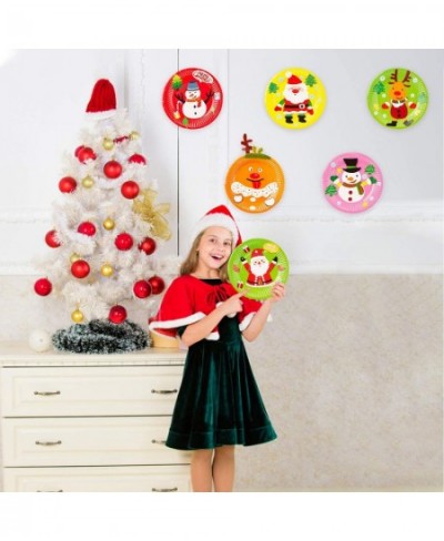 9Pcs Christmas Paper Plate Art Kits for Kids Theme Educational DIY Craft Card Parent-Child Activity Early Learning Art Projec...