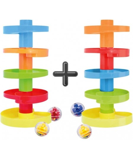 Educational Ball Drop Toy for Kids - Spinning Swirl Ball Ramp 2 Sets Activity Toy for Toddlers and Babies Safe for 9 Months a...