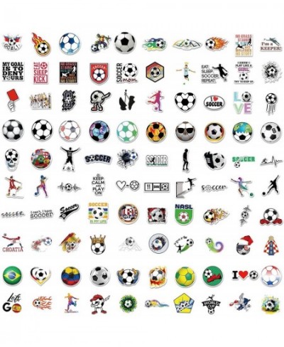 100PCS Soccer Stickers for Scrapbooking Motivational Vinyl Waterproof Stickers for Water Bottles Luggage Teaching Incentives ...