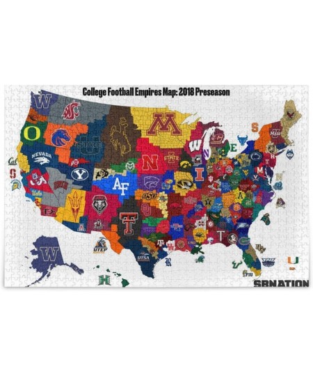 College Football Empires Map 1000 Pcs Jigsaw Puzzle for Adults - Novelty Artwork Puzzle Intellectual game Fun Puzzle - Large ...