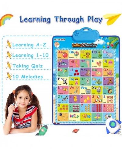 Kid Toy Toddler ABC Learning Education Gift Educational Alphabet Toys Talking ABC 123s Music Poster with Find-Games Fun Wall ...