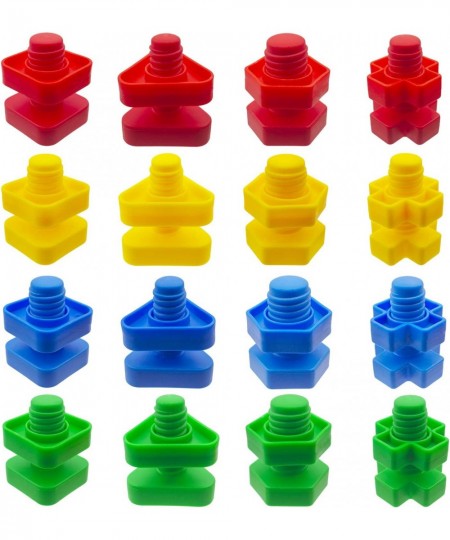 14 Pack Jumbo Nuts Bolts and Matching Eggs Fine Motor Skills Toys Set for Toddlers Matching Color and Shape Game Toy Improve ...