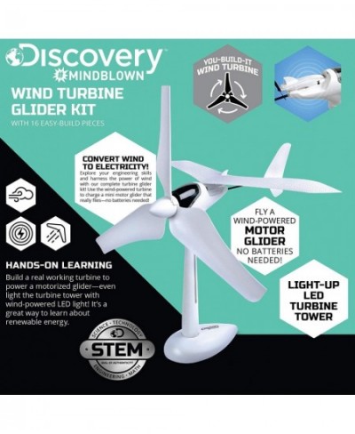 MINDBLOWN Wind Turbine Glider Kit STEM Science Experiment for Kids Fun Engineering Project for Boys and Girls Green Energy Po...