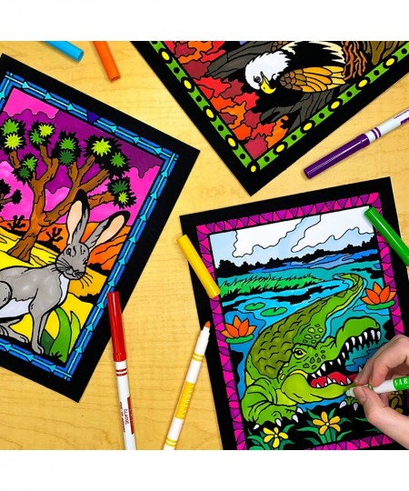 Super Pack of 18 Fuzzy Velvet Coloring Posters (National Parks Edition) - Great for Family Time Arts & Crafts Travel at Home ...