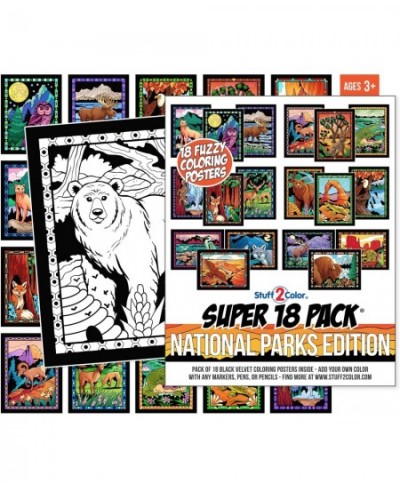 Super Pack of 18 Fuzzy Velvet Coloring Posters (National Parks Edition) - Great for Family Time Arts & Crafts Travel at Home ...