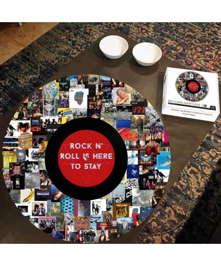 Greatest Rock Albums Jigsaw Puzzle 1000 Pieces for Adults Rock Band Logo Jigsaw Puzzle for Adults Teens and Kid Challenging G...