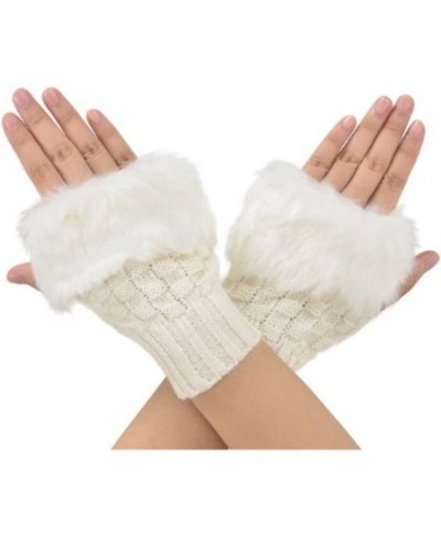 LED Glow Blink Fur Fingerless Knit Gloves - Funny Light Up Mitten for Party Christmas Halloween Costume $26.20 - Kids' Dress-...