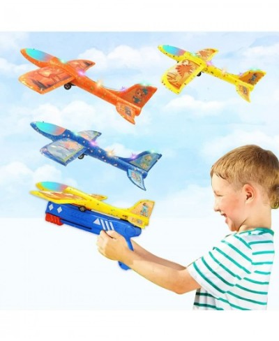 Kids Toys Airplane Launcher Toys - 3 Pack LED Plane Toys Include 3 Sets of Dinosaur Themed Stickers Fun Game Kids Outdoor Toy...