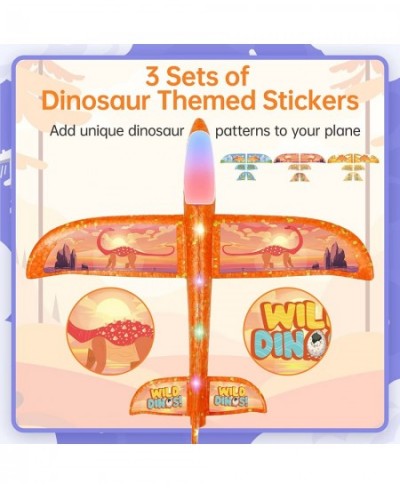 Kids Toys Airplane Launcher Toys - 3 Pack LED Plane Toys Include 3 Sets of Dinosaur Themed Stickers Fun Game Kids Outdoor Toy...