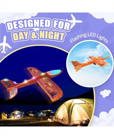 Kids Toys Airplane Launcher Toys - 3 Pack LED Plane Toys Include 3 Sets of Dinosaur Themed Stickers Fun Game Kids Outdoor Toy...