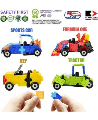 Flatblocks Cars Formula 1 Sports Car Tractor Convertable and More. 3-D Puzzle Toy Building Figures Level 1 - Collect Them All...