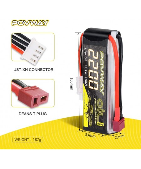 RC Battery Lipo 2200mAh 11.1V 3S 100C Soft case Lipo Battery with Deans T Connectorfor RC Evader BX Car RC Truggy RC Truck RC...