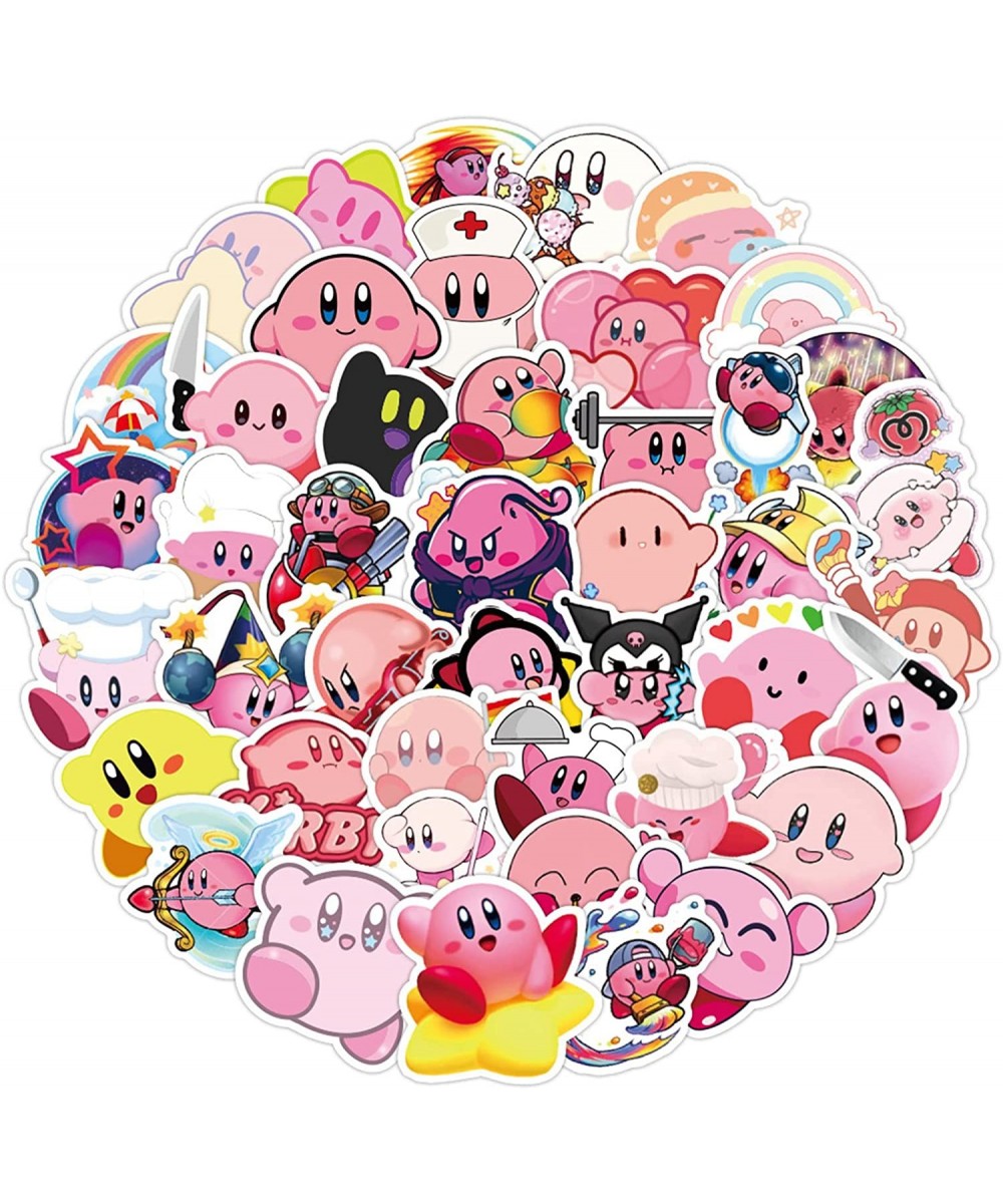 50pcs Kirby Stickers for Water Bottles Laptop Cute Cartoon Game Waterproof Vinyl Graffiti Decals for Teens Kids Car Skateboar...