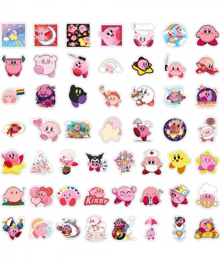 50pcs Kirby Stickers for Water Bottles Laptop Cute Cartoon Game Waterproof Vinyl Graffiti Decals for Teens Kids Car Skateboar...