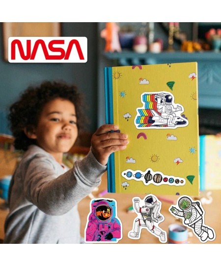 100pcs Space Stickers Pack for Water Bottles NASA Logo Astronaut Vinyl Sticker for Hydroflask Helmet Laptop Skateboard Waterp...