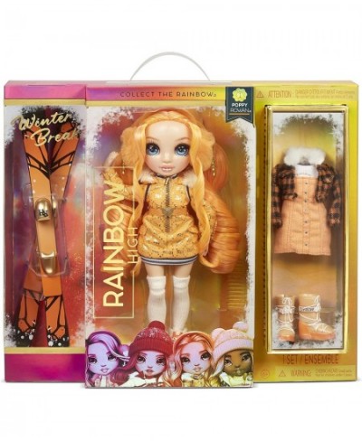 Winter Break Poppy Rowan – Orange Fashion Doll and Playset with 2 Designer Outfits Pair of Skis and Accessories $40.39 - Dolls