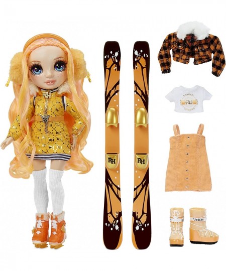 Winter Break Poppy Rowan – Orange Fashion Doll and Playset with 2 Designer Outfits Pair of Skis and Accessories $40.39 - Dolls