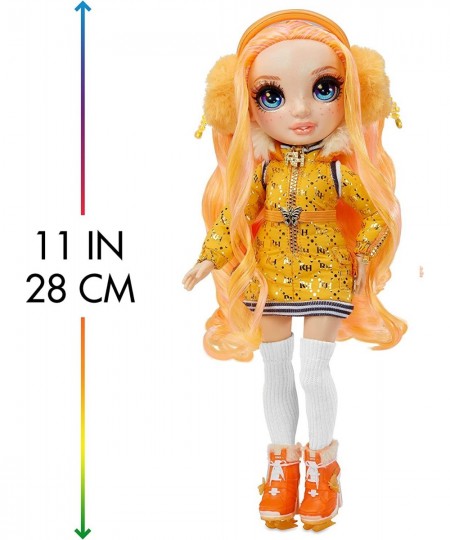 Winter Break Poppy Rowan – Orange Fashion Doll and Playset with 2 Designer Outfits Pair of Skis and Accessories $40.39 - Dolls