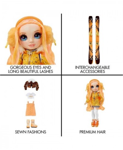 Winter Break Poppy Rowan – Orange Fashion Doll and Playset with 2 Designer Outfits Pair of Skis and Accessories $40.39 - Dolls