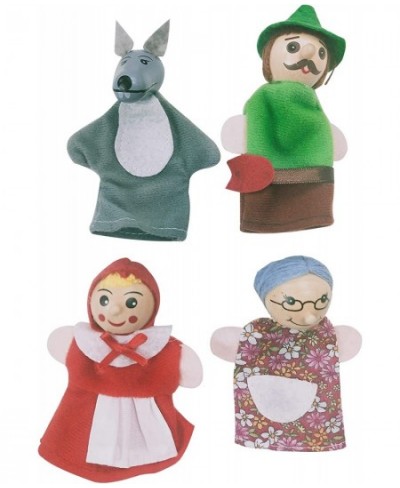 4PCS Finger Puppets - Little Red Riding Hood Finger Puppets for Toddlers Theater Storytelling and Playtime Plush Cartoon Kids...