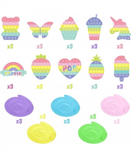 30PCS Pop Fidget Toy Macaron Party Swirls for Kids Girl Pastel Birthday Party Swirls Decor Pop Theme Hanging Swirls for Party...