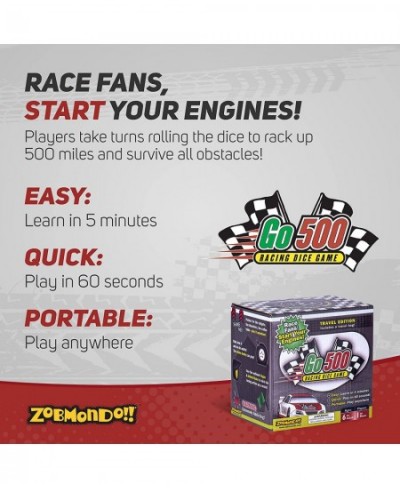 Go500 Car Racing Dice Game Racing Games for Adults and Family Table Game for Sports Fans Ages 6+ $29.79 - Dice Games