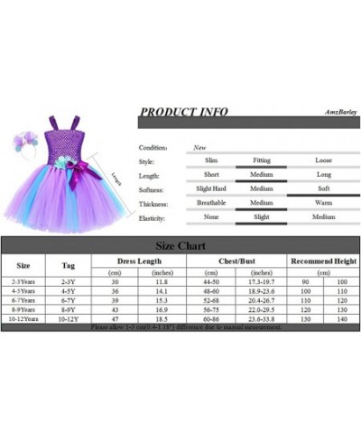 Girls Mermaid Birthday Outfit Tutu Dress Princess Costume Party Dress Up with Headband $34.26 - Kids' Costumes