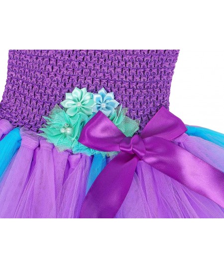 Girls Mermaid Birthday Outfit Tutu Dress Princess Costume Party Dress Up with Headband $34.26 - Kids' Costumes