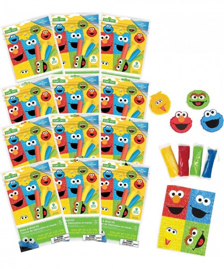 Sesame Street Dough Activity Bags 12-Pack Each Bag Includes 4 Packets of 1oz Dough 4 Dough Cutters and Character Punch-Out Sh...