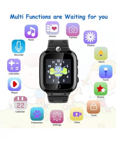 Kids Smart Watch for Boys Girls 1.44" HD Touch Screen with 14 Puzzle Games Music Player Dual Camera 12/24 hr Pedometer Flashl...