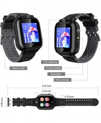 Kids Smart Watch for Boys Girls 1.44" HD Touch Screen with 14 Puzzle Games Music Player Dual Camera 12/24 hr Pedometer Flashl...