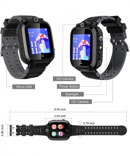 Kids Smart Watch for Boys Girls 1.44" HD Touch Screen with 14 Puzzle Games Music Player Dual Camera 12/24 hr Pedometer Flashl...