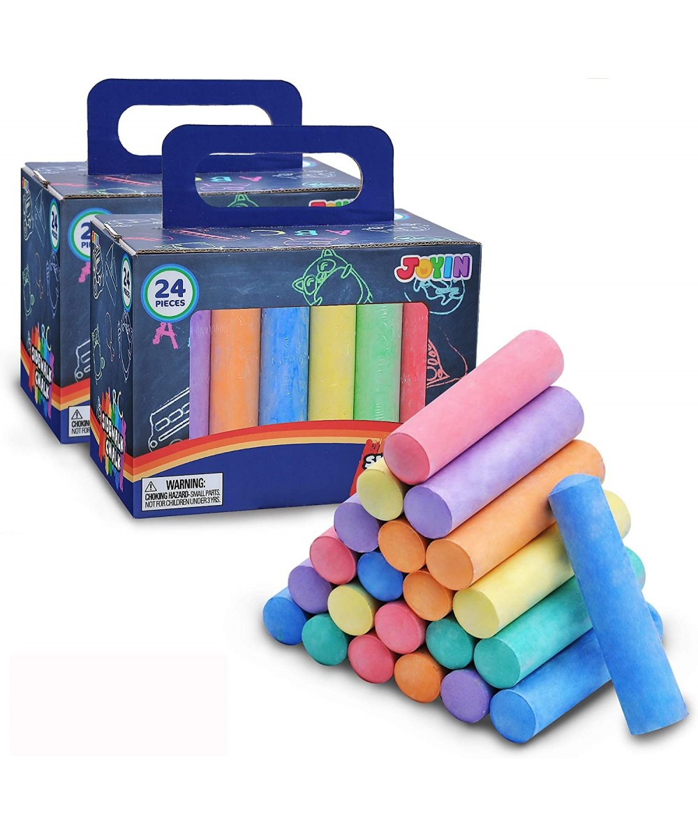 48 PCS Washable Sidewalk Chalks Set Non-Toxic Jumbo Chalk for Outdoor Art Play Painting on Chalkboard Blackboard and Playgrou...