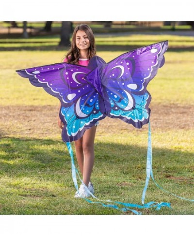 53'' Wide Orange/Blue Butterfly Kite Easy to Fly Huge Kites for Kids and Adults with 262.5 ft Kite String Large Beach Kite fo...