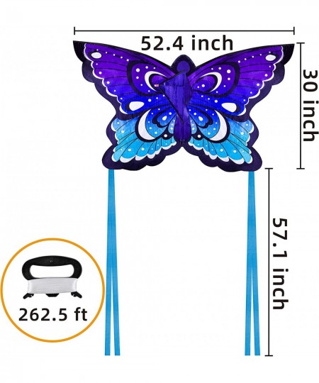 53'' Wide Orange/Blue Butterfly Kite Easy to Fly Huge Kites for Kids and Adults with 262.5 ft Kite String Large Beach Kite fo...