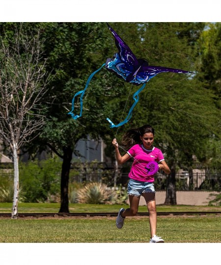 53'' Wide Orange/Blue Butterfly Kite Easy to Fly Huge Kites for Kids and Adults with 262.5 ft Kite String Large Beach Kite fo...