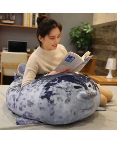 Chubby Blob Seal Pillow Stuffed Cotton Plush Animal Toy Soft Seal Plushie Pillow Seal Hugging Pillow Stuffed Animal Plush Pil...