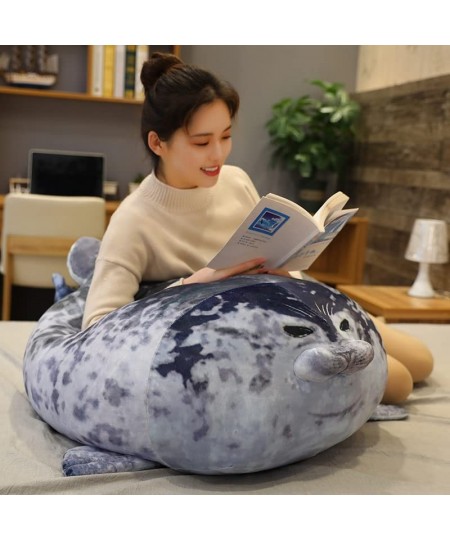 Chubby Blob Seal Pillow Stuffed Cotton Plush Animal Toy Soft Seal Plushie Pillow Seal Hugging Pillow Stuffed Animal Plush Pil...